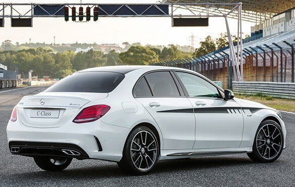 Mercedes C43 C63 Saloon Gloss Black Rear Bumper Side Vent Trims W205 C Class AMG