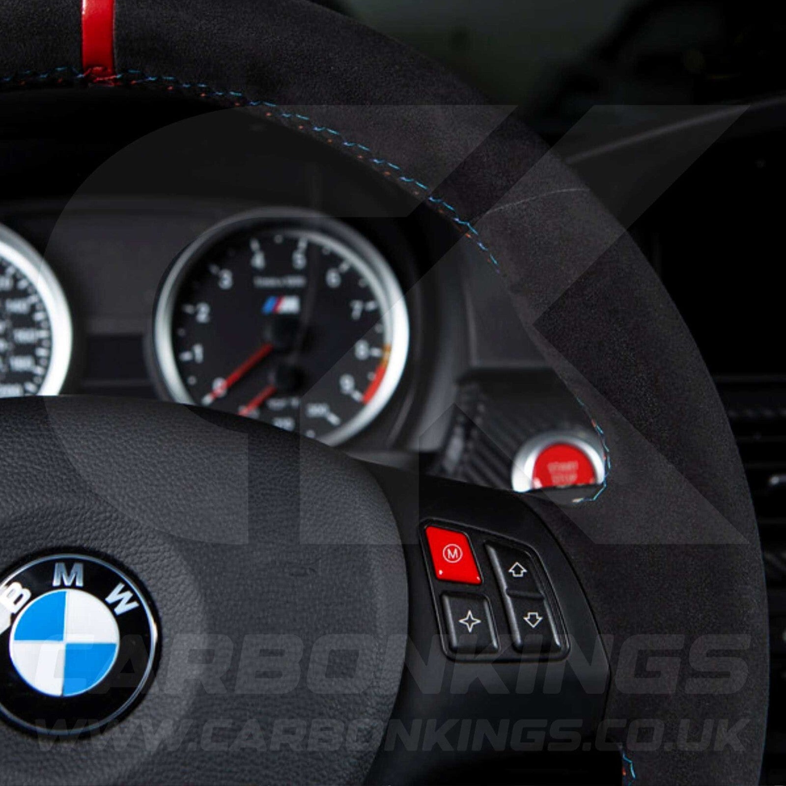 BMW Red M Mode & Start Button Set for Steering Wheel E90 E92 E93 M3 4.0 V8