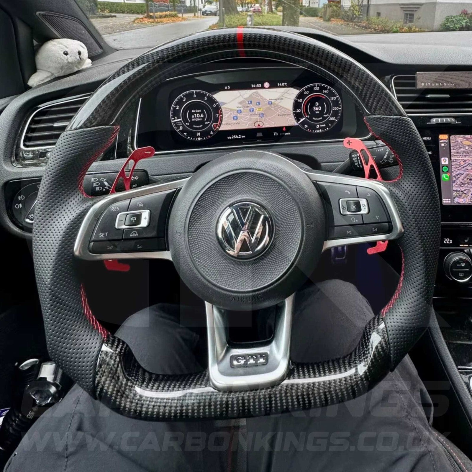 Volkswagen Carbon Fibre Steering Wheel VW Golf MK7 MK7.5 R R-Line GTI GTD GTE +