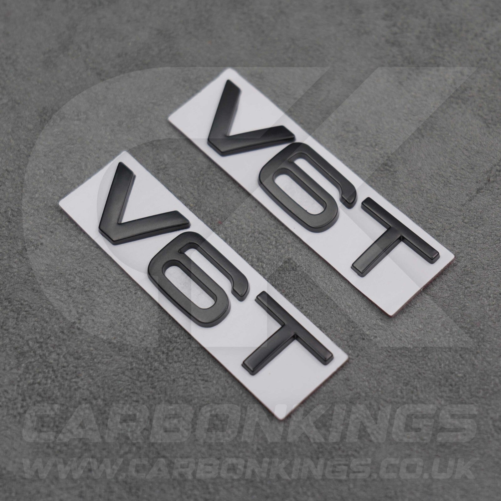 2x Matte Black V6T Side Wing Badge Emblems Audi A4 A5 A6 A7 S3 S4 S5 S6 Q5 Q7 V6