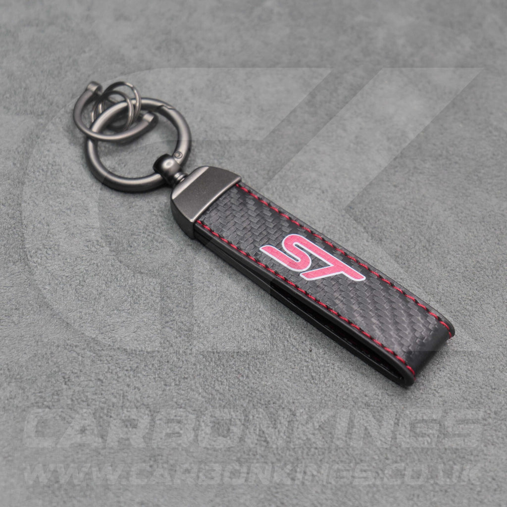 Ford ST Carbon Fibre Car Key Ring Chain Focus Fiesta Puma Premium & Durable