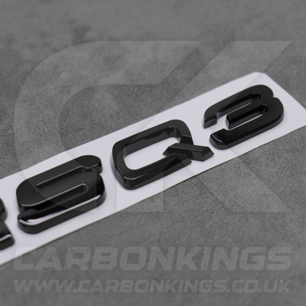 148 x 37mm Audi RSQ3 Gloss Black Boot Rear Badge Letters Logo Emblem S 8U F3
