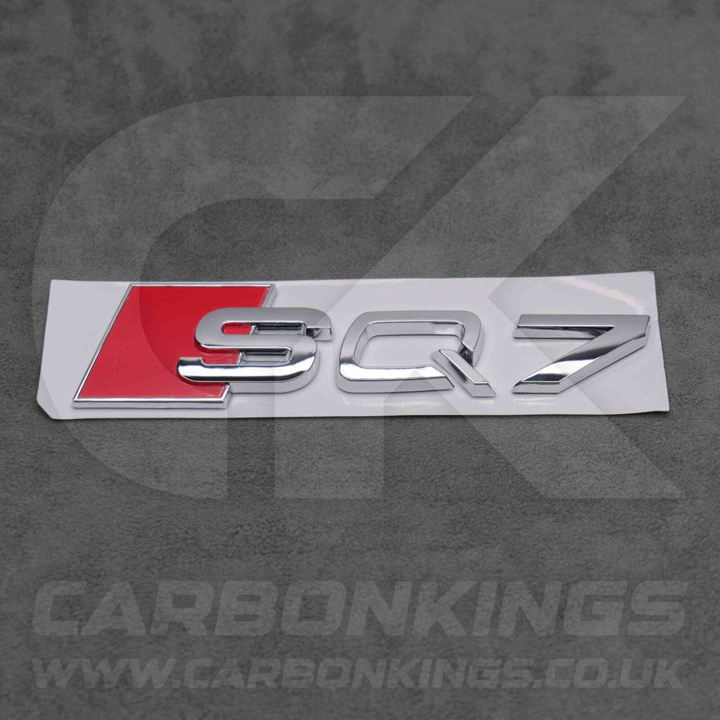 122 x 31mm Audi SQ7 Chrome / Silver Boot Rear Badge Letters Emblem S 4L 4M