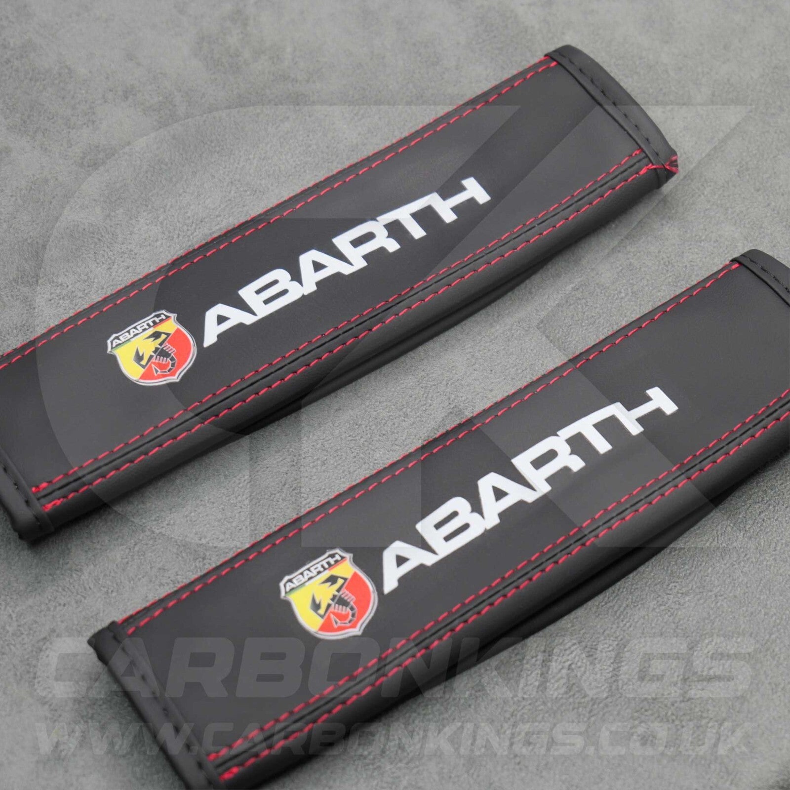 Fiat Abarth Luxury Leather Seatbelt Shoulder Cover Pad Protector for 124 500 595