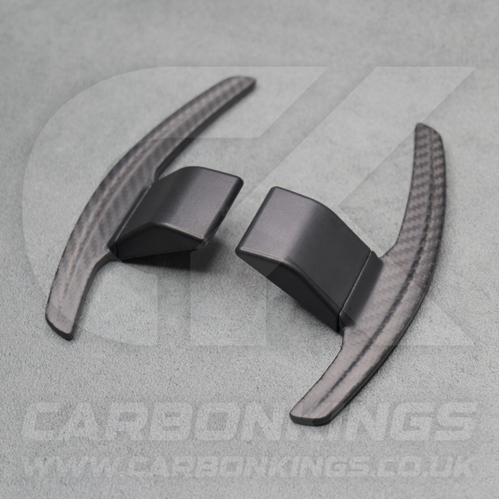 Satin Carbon Fibre & Red +/- Gear Paddle Shifters BMW F80 M3 F82 F83 M4 F87 M2