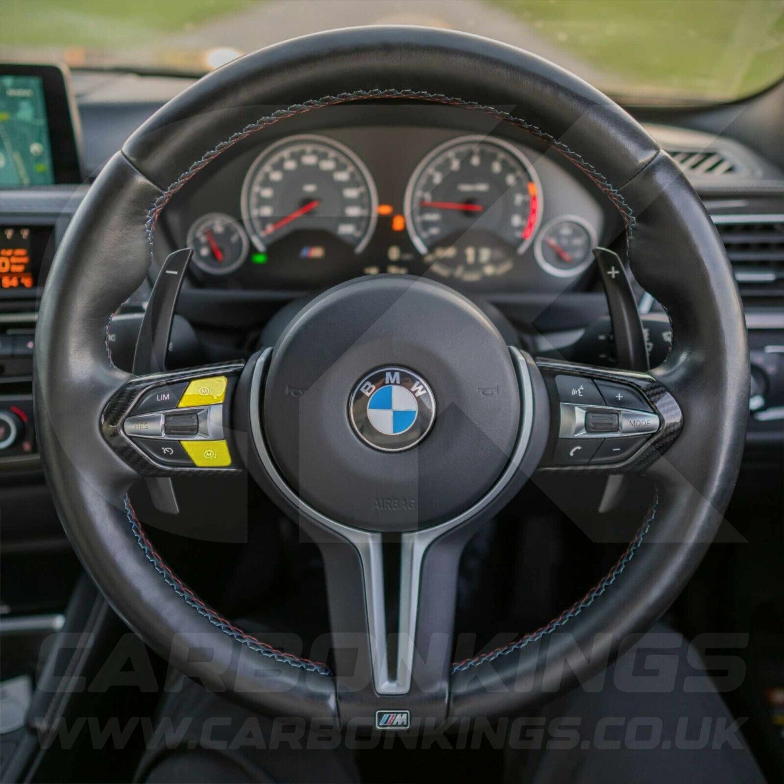 Yellow M1 & M2 Buttons Set for BMW M2 M3 M4 M5 M6 X5M X6M F80 F82 F83 F85 F87