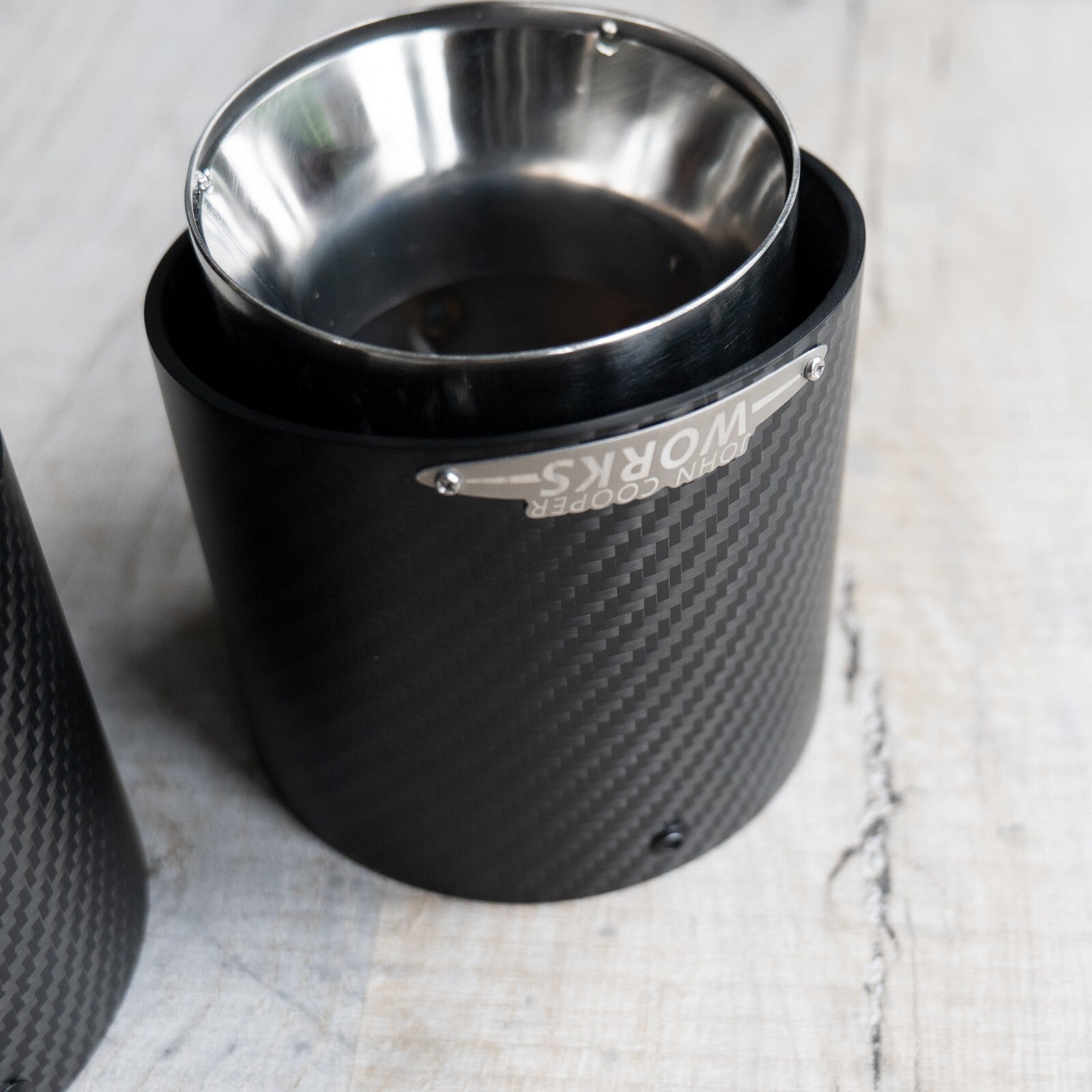 85mm Mini JCW Satin Carbon Fibre Exhaust Tips F55 F56 F57 F60 R55 R59 Cooper S D