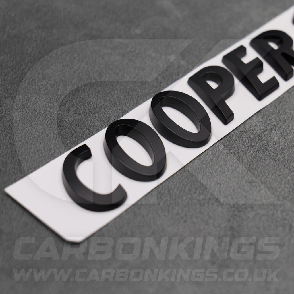 Matte Black Mini Cooper S Boot Badge Letters R53 R56 F56 R55 R52 R57 R58 R59 R60