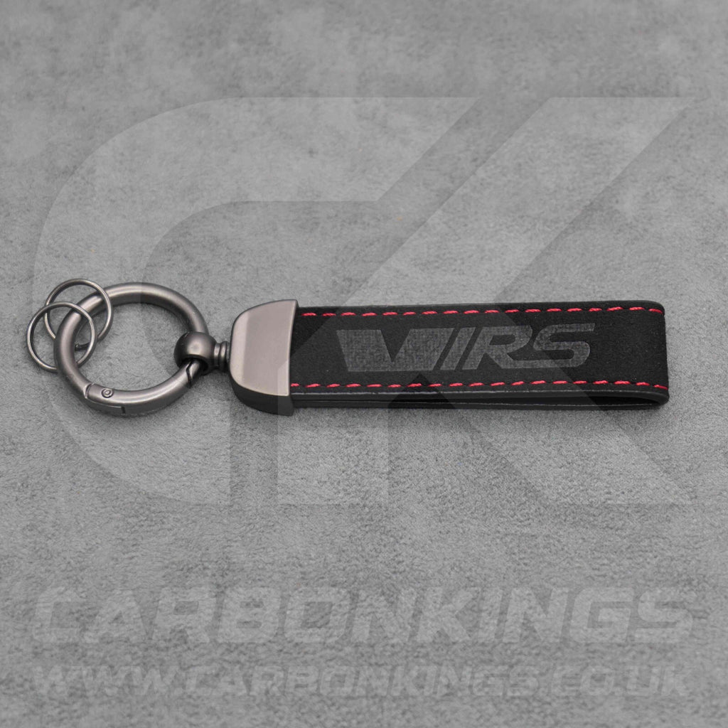 Skoda VRS Black Suede Key Ring Chain Alcantara Octavia Elroq Enyaq Kodiaq