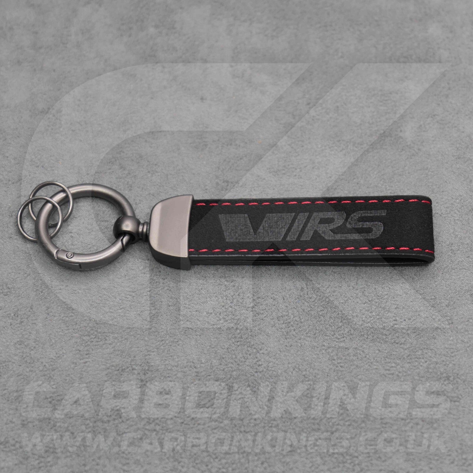 Skoda VRS Black Suede Key Ring Chain Alcantara Octavia Elroq Enyaq Kodiaq