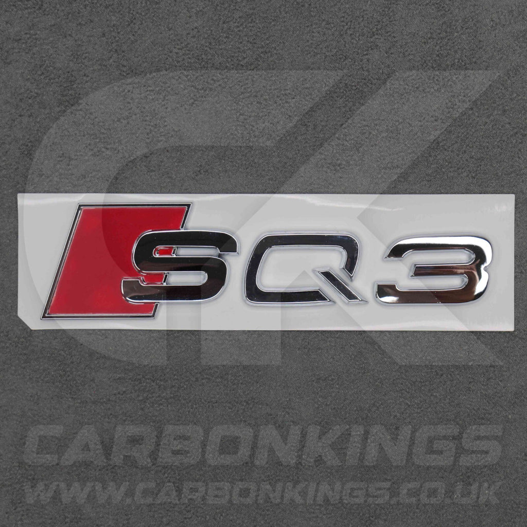 122 x 31mm Audi SQ3 Chrome / Silver Boot Rear Badge Letters Logo Emblem S 8U F3