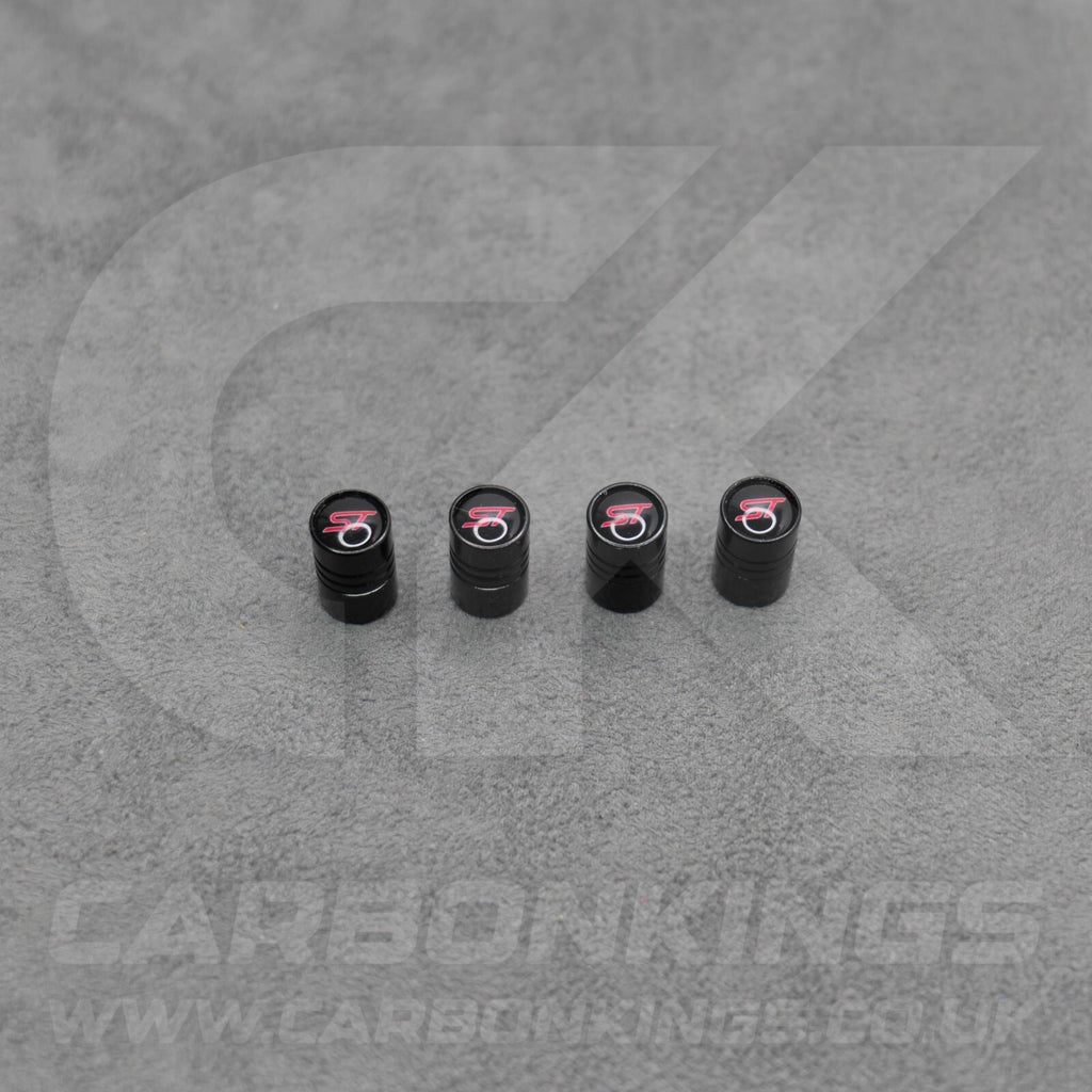 Ford ST Sport Black Anodised Wheel Valve Dust Caps Set Fiesta Focus Edge Puma
