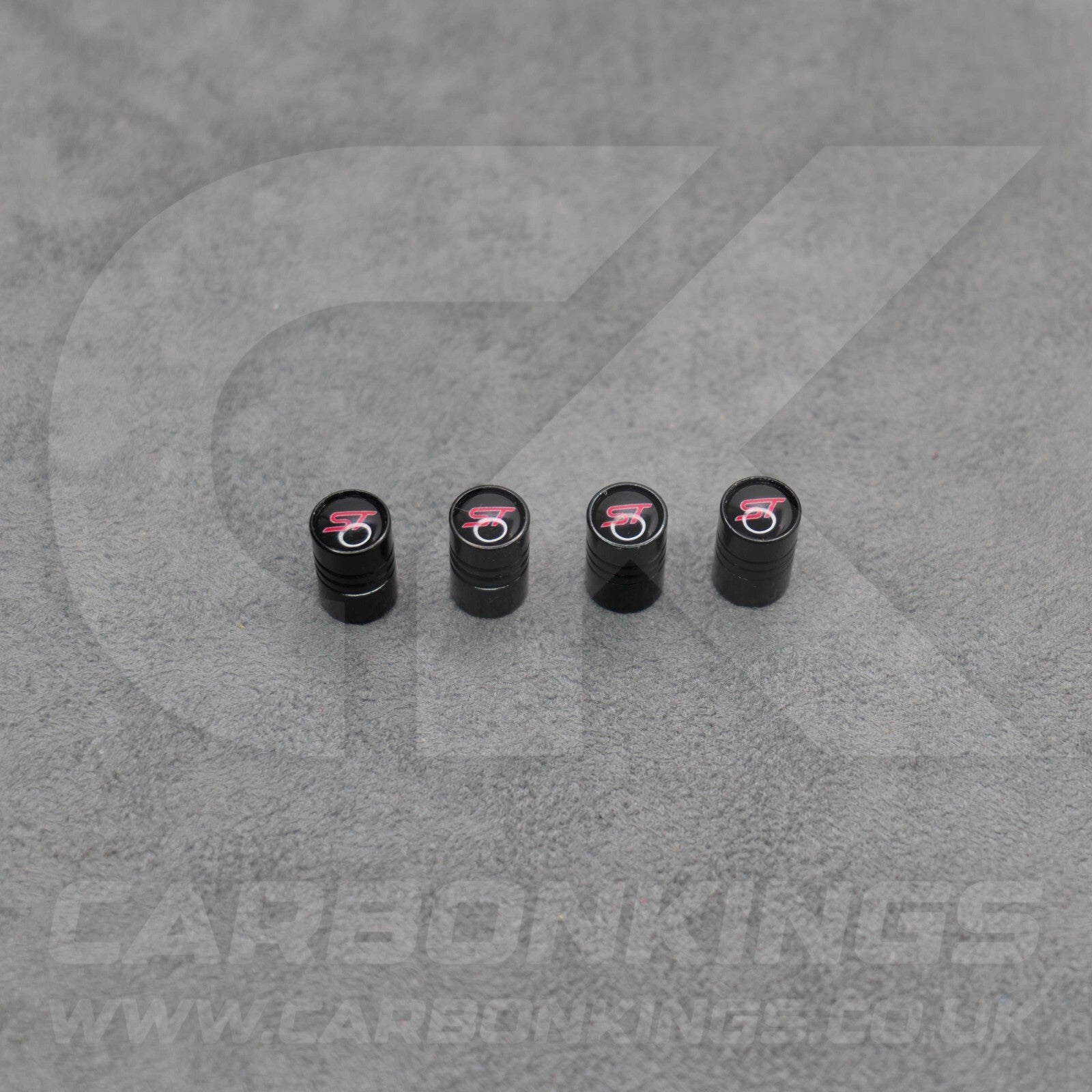 Ford ST Sport Black Anodised Wheel Valve Dust Caps Set Fiesta Focus Edge Puma