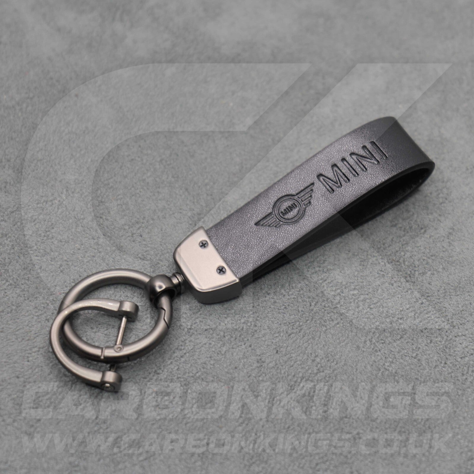 Mini Cooper Black Leather Key Ring Chain Premium Car Keys One S JCW R55 R56 R57