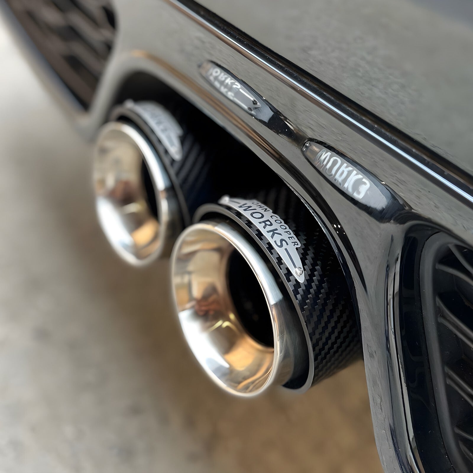 85mm Mini JCW Satin Carbon Fibre Exhaust Tips F55 F56 F57 F60 R55 R59 Cooper S D