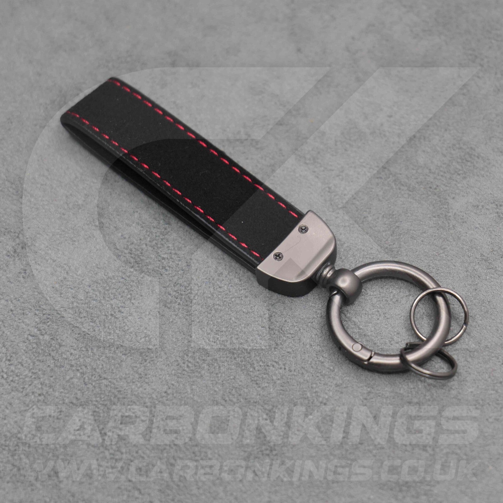Skoda VRS Black Suede Key Ring Chain Alcantara Octavia Elroq Enyaq Kodiaq