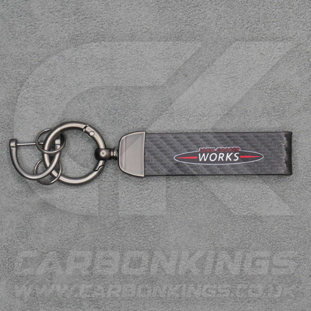 Mini JCW Carbon Fibre Key Ring Chain John Cooper Works Premium & Durable