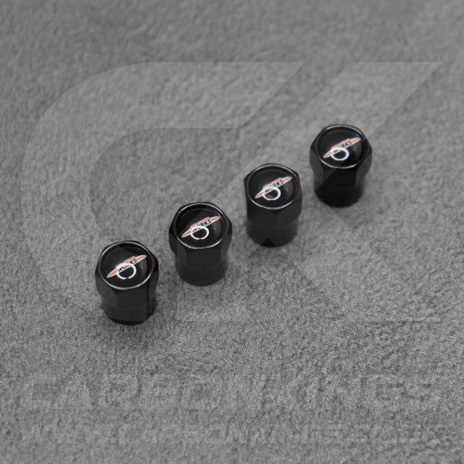 Mini John Cooper Works Black Anodised Wheel Valve Dust Caps Set F54 F55 R56 R55