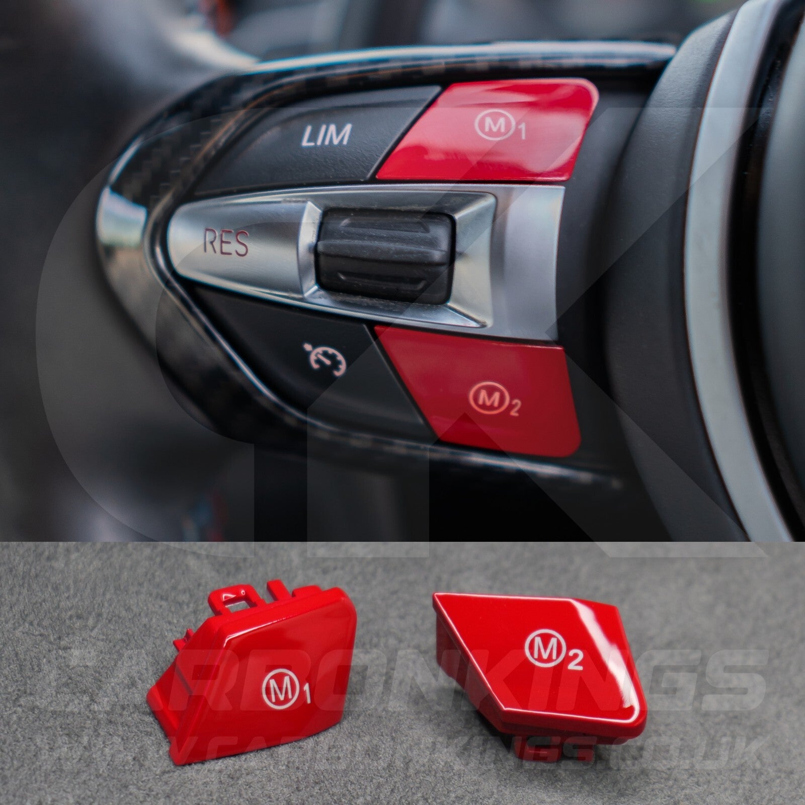 BMW Red M1 & M2 Buttons Set for M2 M3 M4 M5 M6 X5M X6M F80 F82 F83 F85 F87 F10