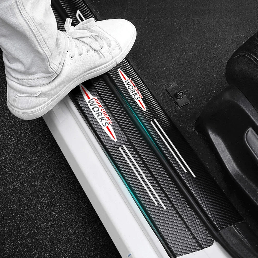 Mini JCW Carbon Fibre Anti Scratch Door Sill Protector Set John Cooper Works R56