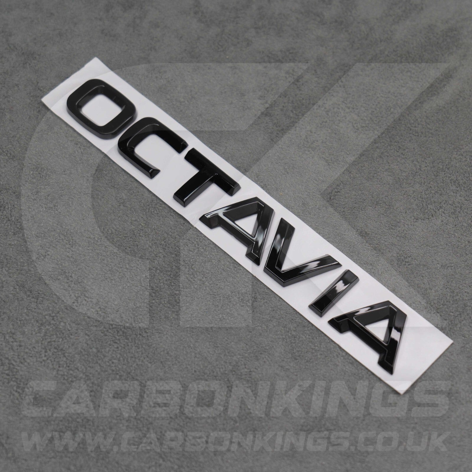 Skoda Octavia Gloss Black Rear Boot Badge Emblem Letters Pre Applied Adhesive