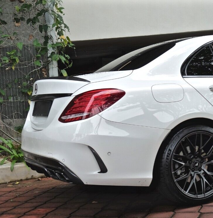 Mercedes C43 C63 Saloon Gloss Black Rear Bumper Side Vent Trims W205 C Class AMG