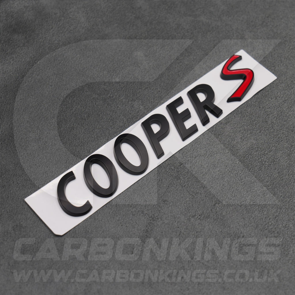 Matte Black Mini Cooper S Boot Badge Letters R53 R56 F56 R55 R52 R57 R58 R59 R60