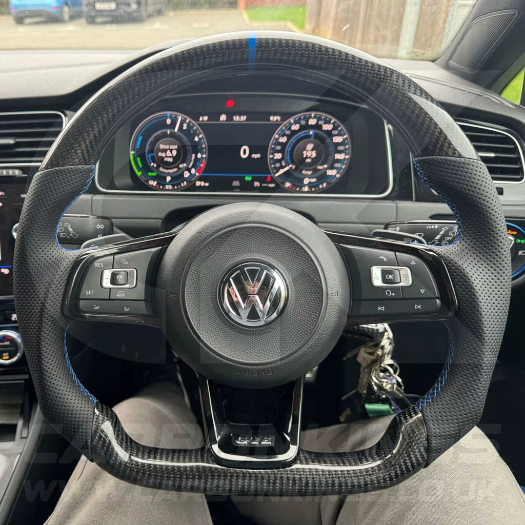 Volkswagen Carbon Fibre Steering Wheel VW Golf MK7 MK7.5 R R-Line GTI GTE GTD +