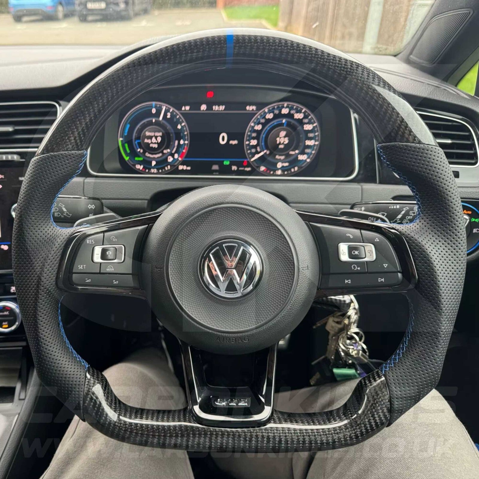 Volkswagen Carbon Fibre Steering Wheel VW Golf MK7 MK7.5 R R-Line GTI GTE GTD +