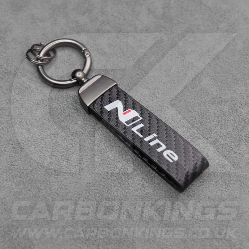 Hyundai N Line Carbon Fibre Premium Car Key Chain Ioniq 5 6 9 Kona i10 i20 i30