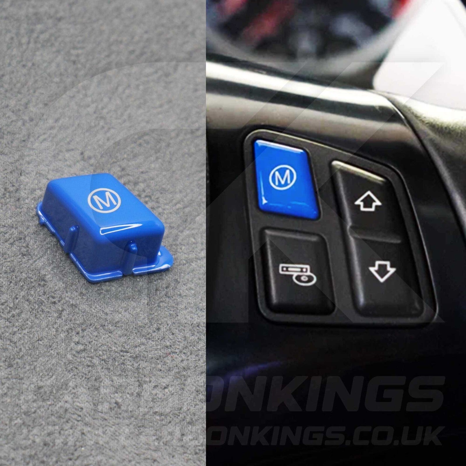 BMW Blue M Mode & Start Button Set for Steering Wheel E90 E92 E93 M3 4.0 V8