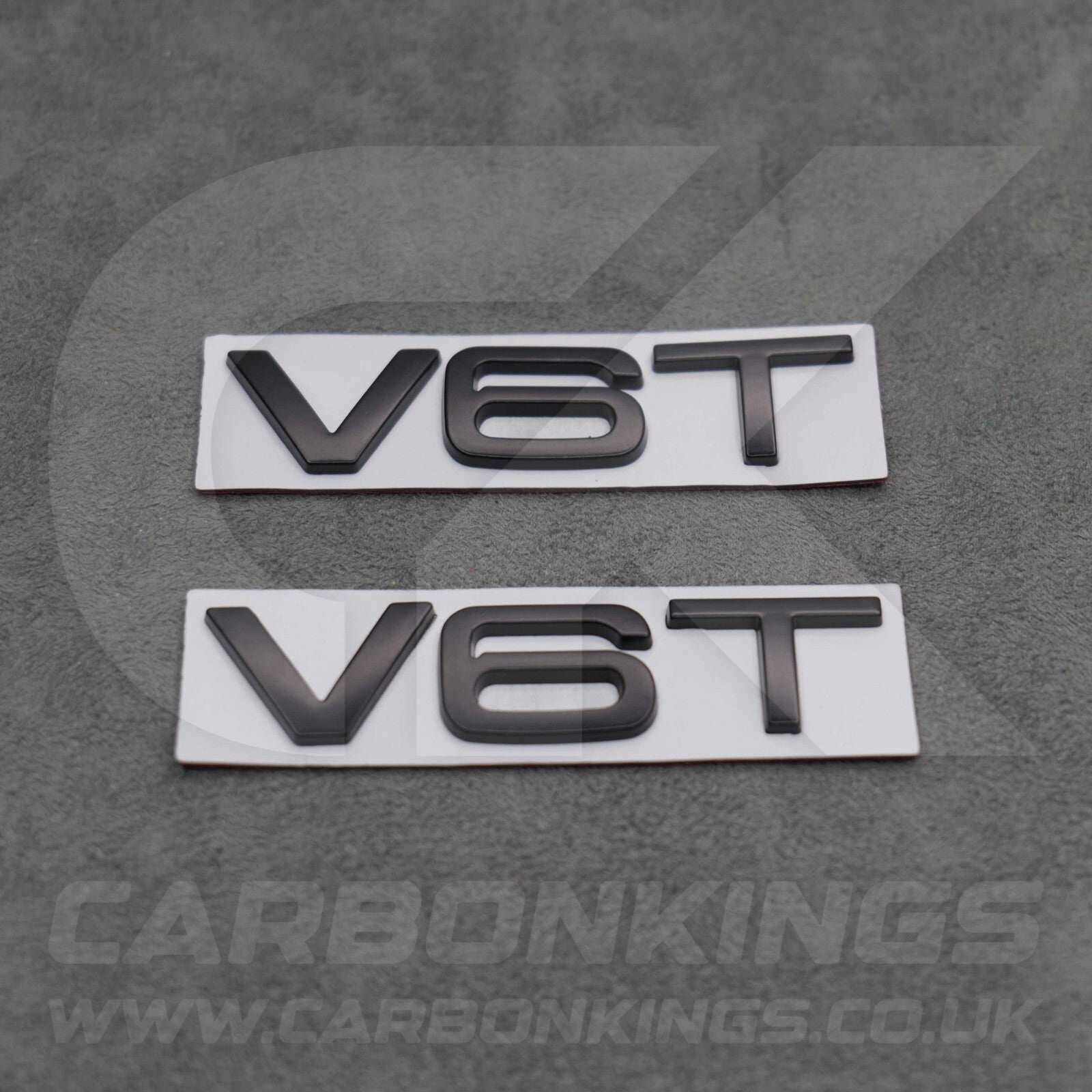 2x Matte Black V6T Side Wing Badge Emblems Audi A4 A5 A6 A7 S3 S4 S5 S6 Q5 Q7 V6