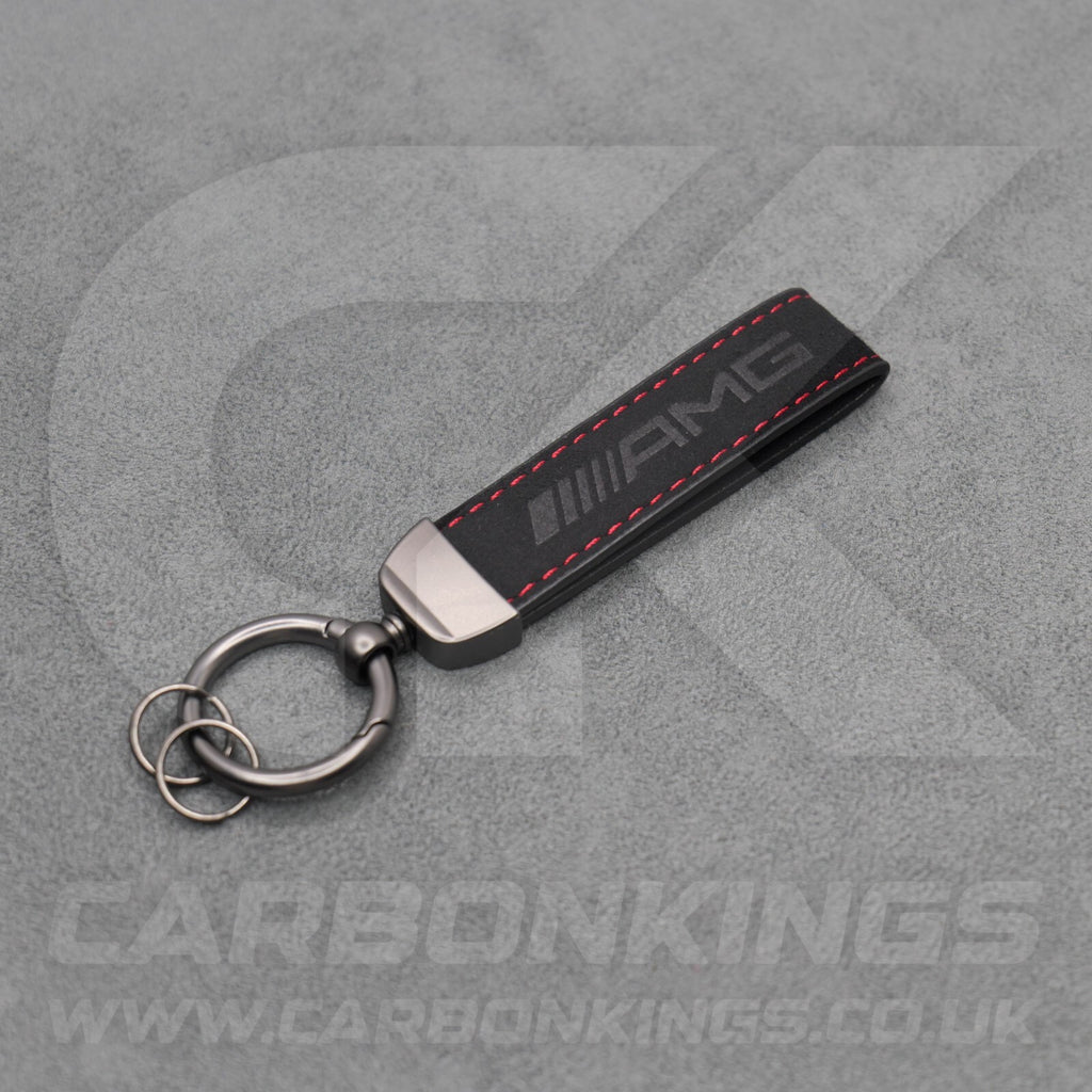 Mercedes AMG Suede Key Ring Chain Alcantara Stitched Premium C63 C43 A45 E63 A35