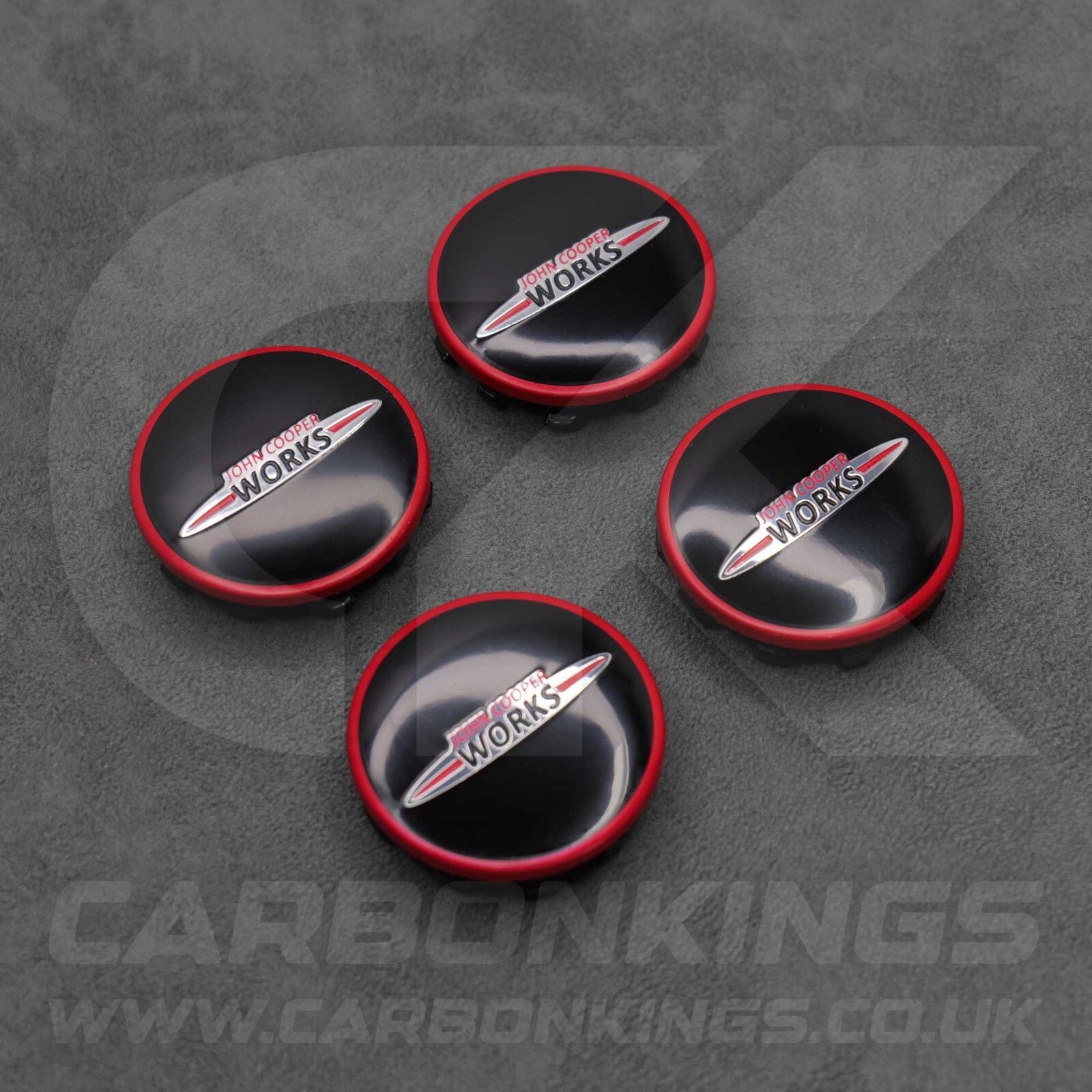 4 x Mini Cooper JCW Wheel Centre Caps 56mm R50 R55 R56 R57 R58 R60 R61 +