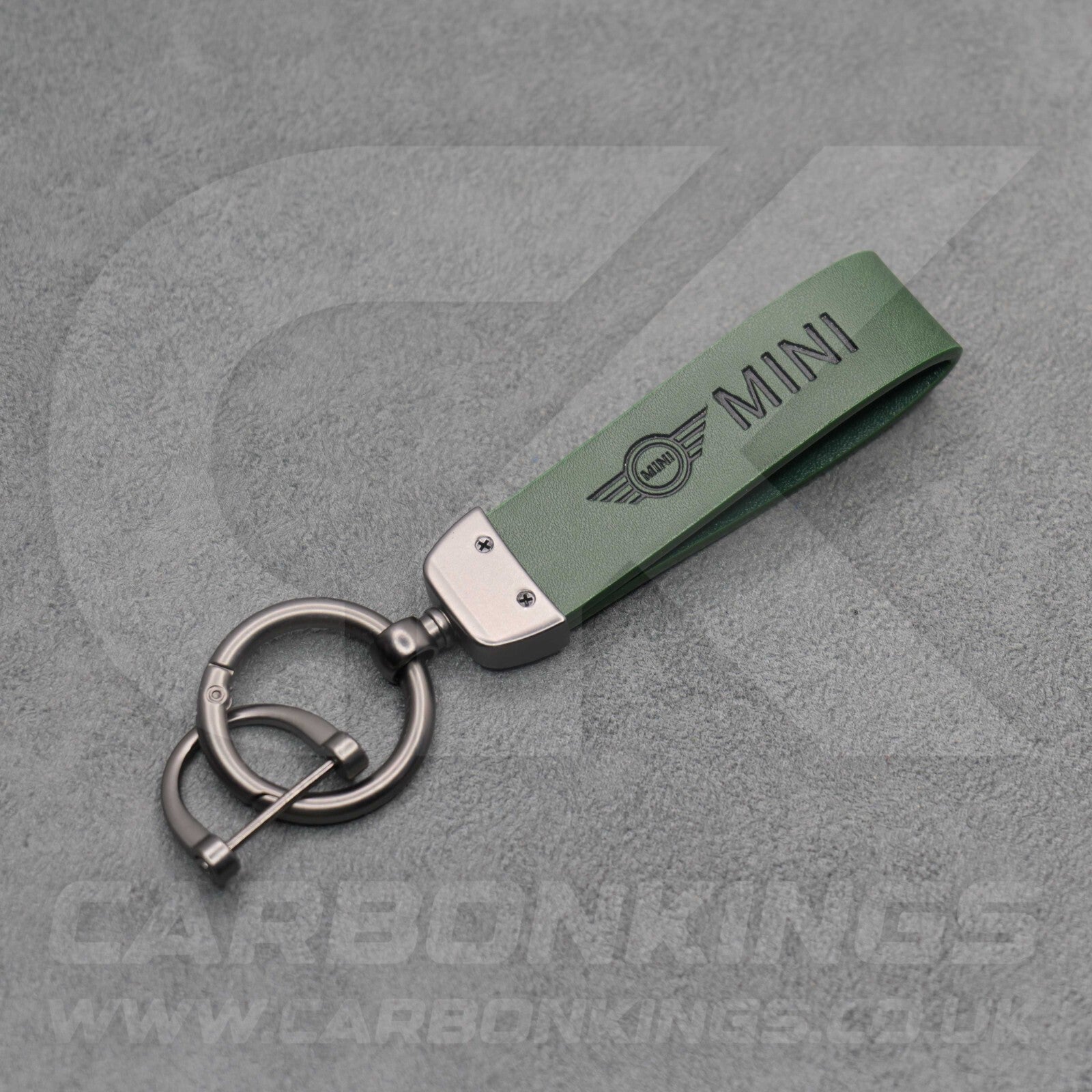 Mini Cooper Green Leather Key Ring Chain Premium Car Keys One S JCW R55 R56 R57