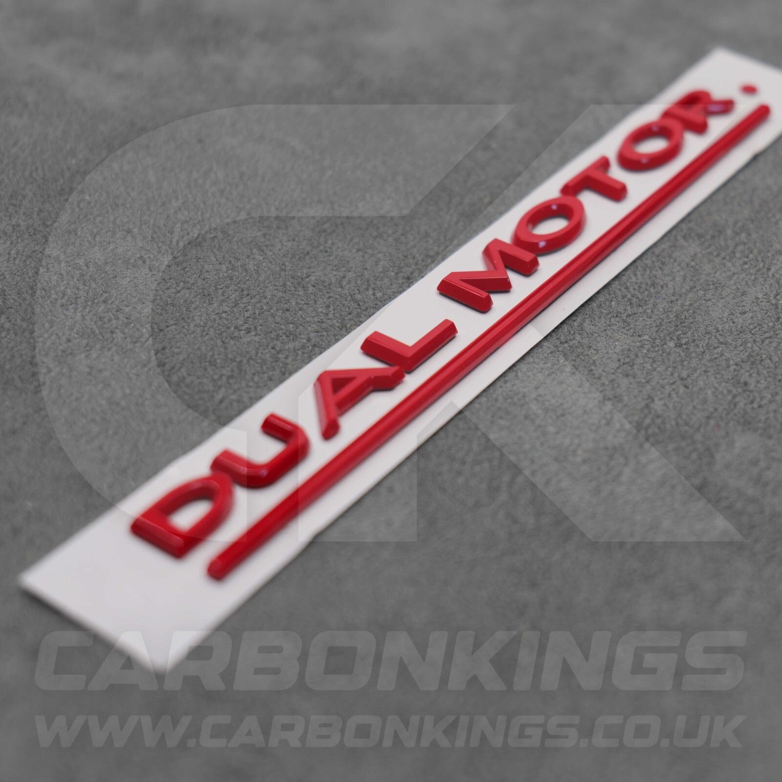 Tesla Gloss Red Dual Motor Rear Boot Badge Letters Model S 3 X Y Performance