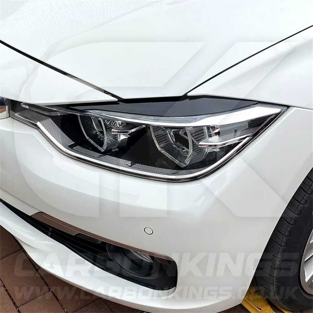 BMW Carbon Fibre Style Headlight Eyebrow Trims for 3 Series F30 F35 2013 - 2018