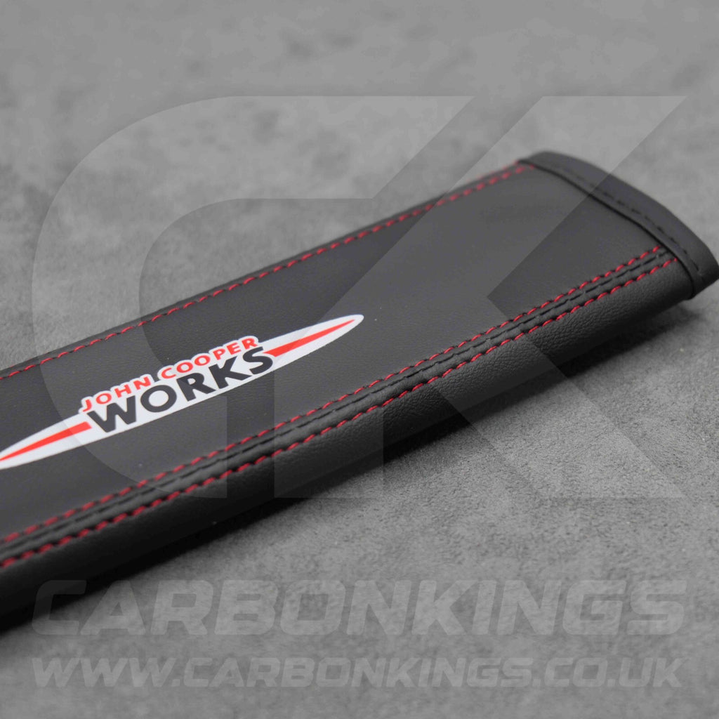 John Cooper Works JCW Leather Seatbelt Shoulder Cover Pad Protector Mini Cooper
