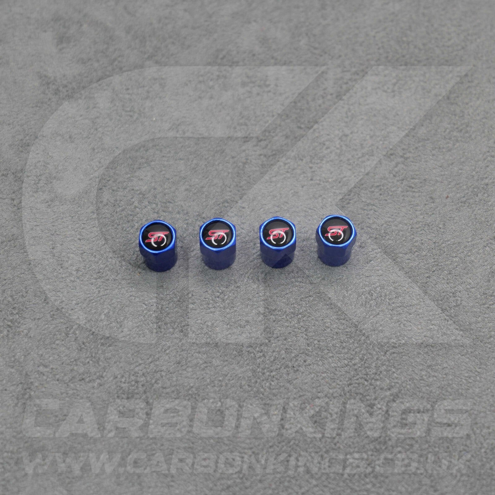 Ford ST Sport Blue Anodised Wheel Valve Dust Caps Set Fiesta Focus Edge Puma