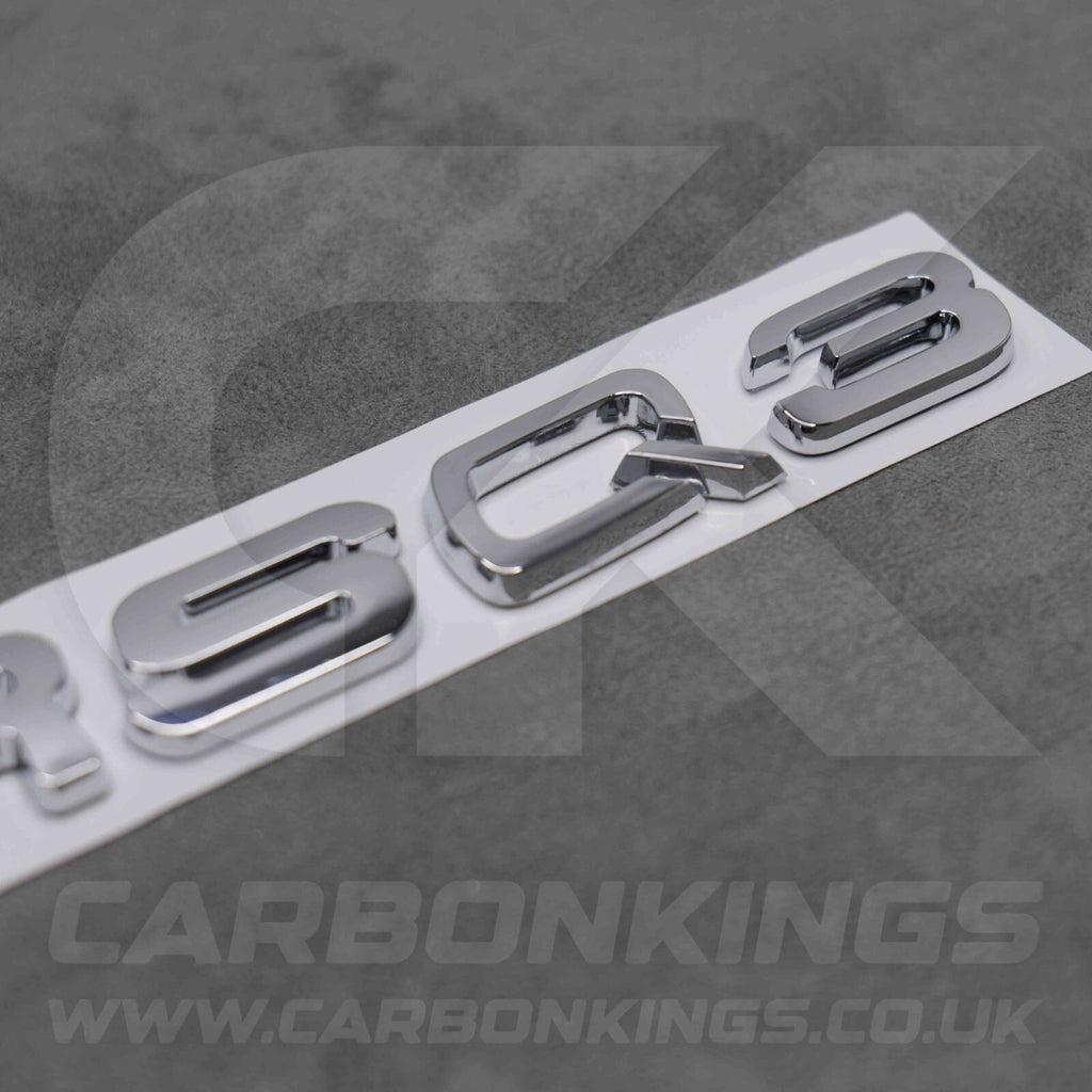 122 x 31mm Audi RSQ3 Chrome / Silver Boot Rear Badge Letters Logo Emblem S 8U F3