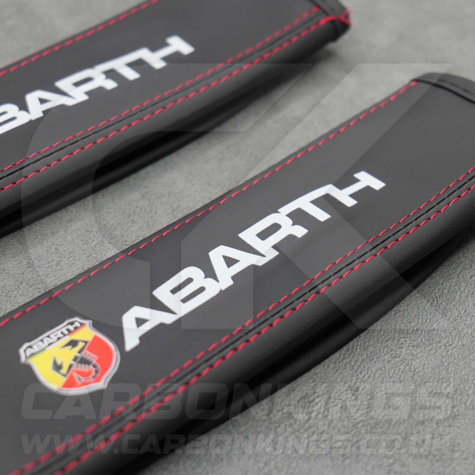 Fiat Abarth Luxury Leather Seatbelt Shoulder Cover Pad Protector for 124 500 595