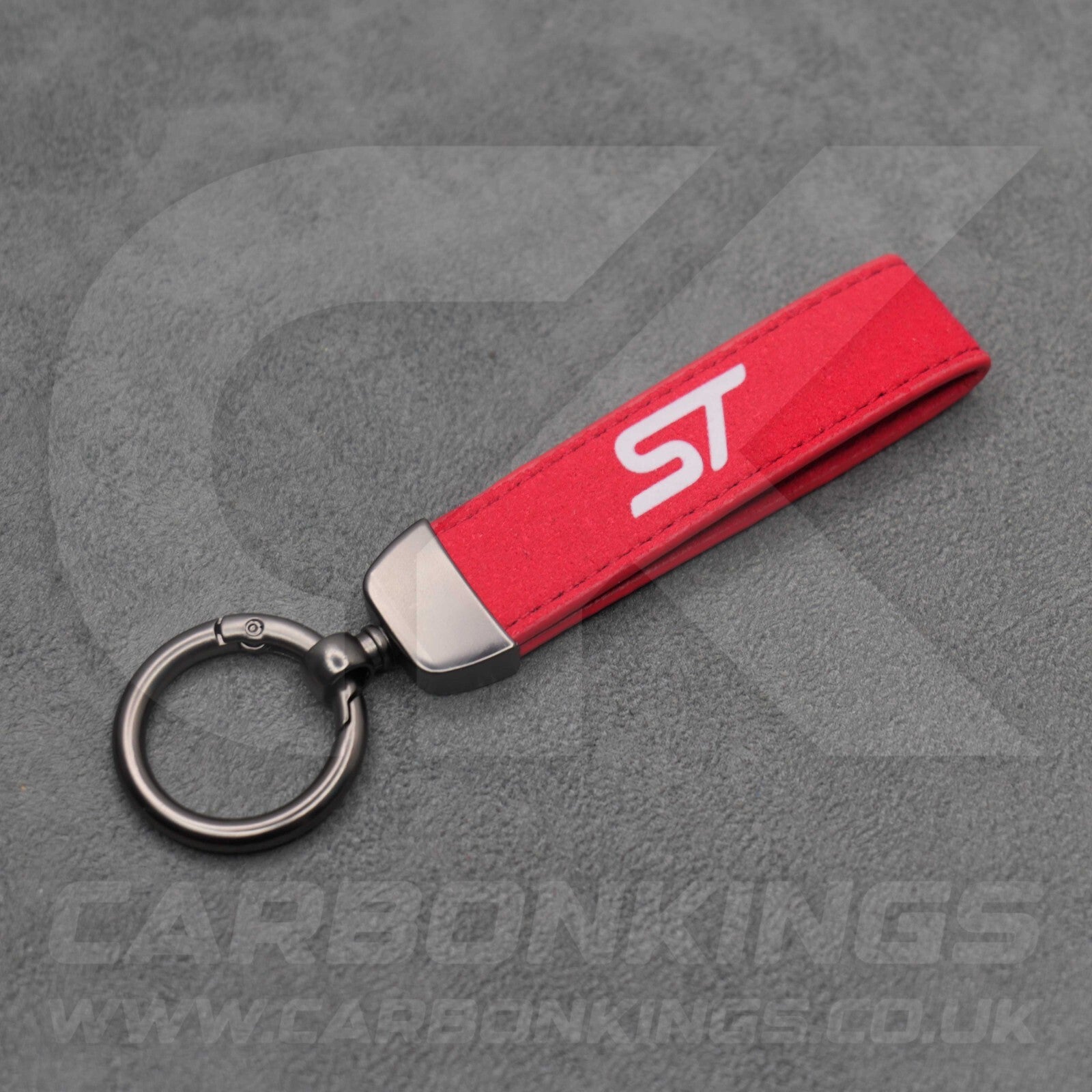 Ford ST Suede Key Ring Chain Alcantara Stitched Premium Focus Fiesta Puma