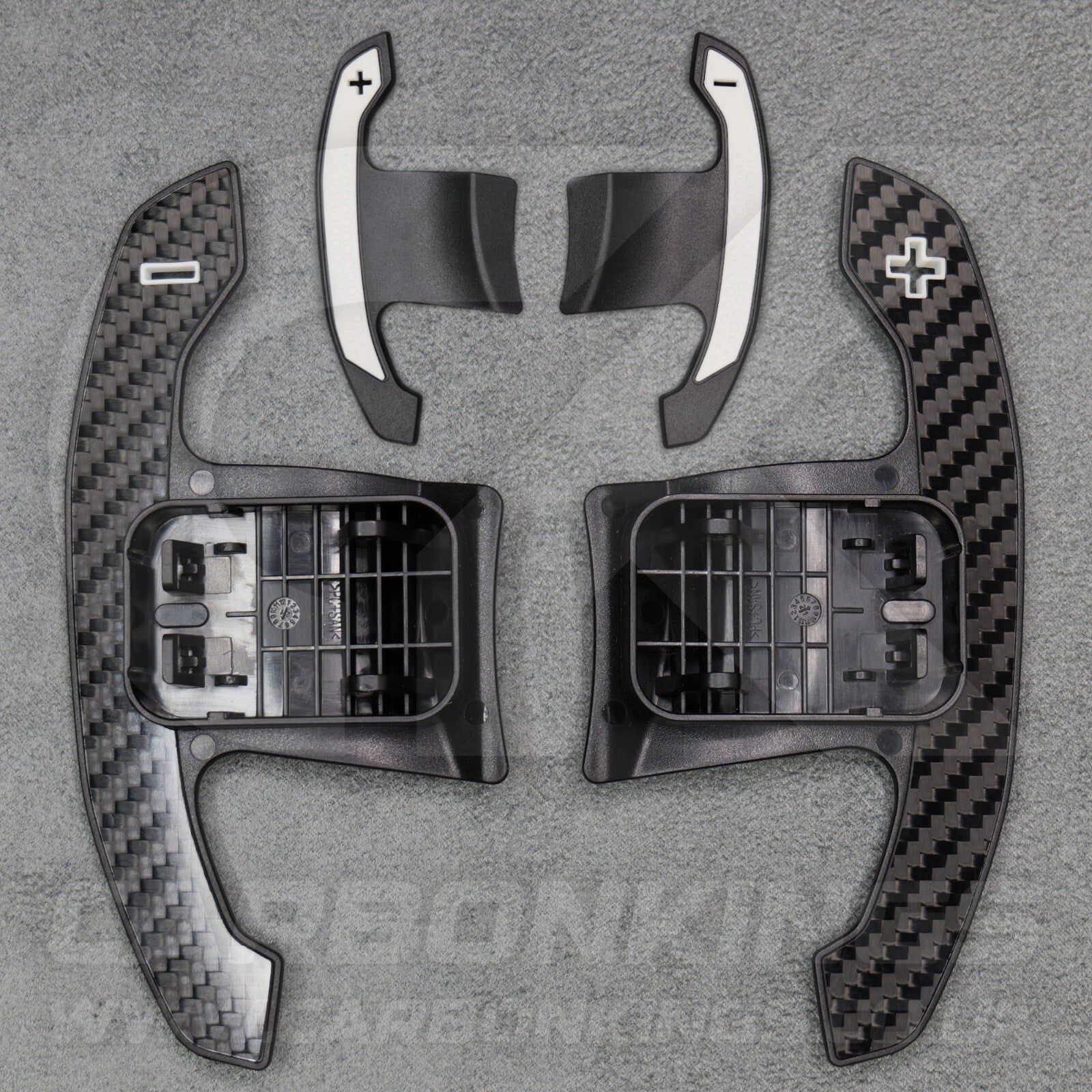 BMW Carbon Fibre / White Gear Shifter Paddles F80 M3 F82 F83 M4 F87 M2 F30 G80