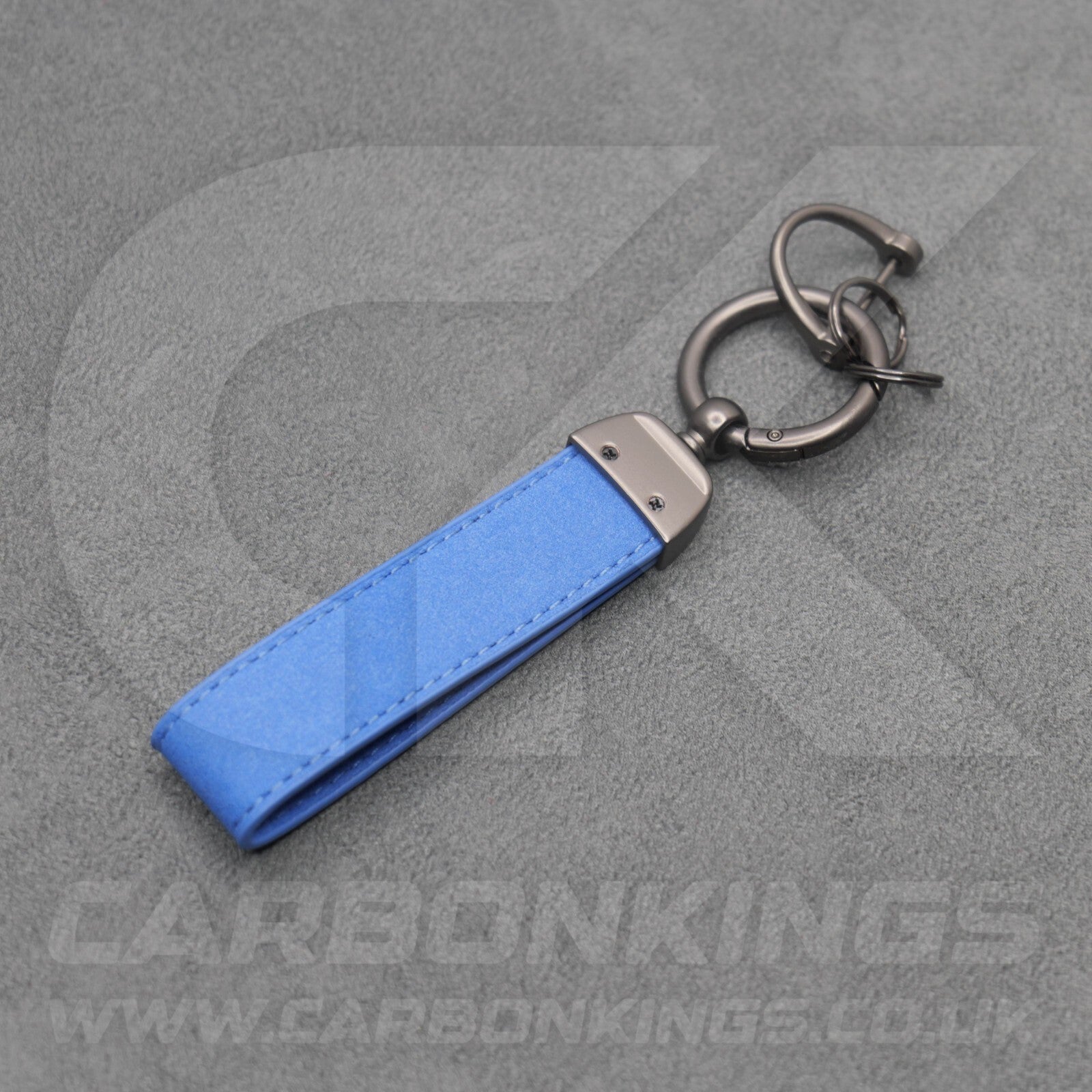 Ford ST Blue Suede Key Ring Chain Alcantara Stitched Premium Focus Fiesta Puma