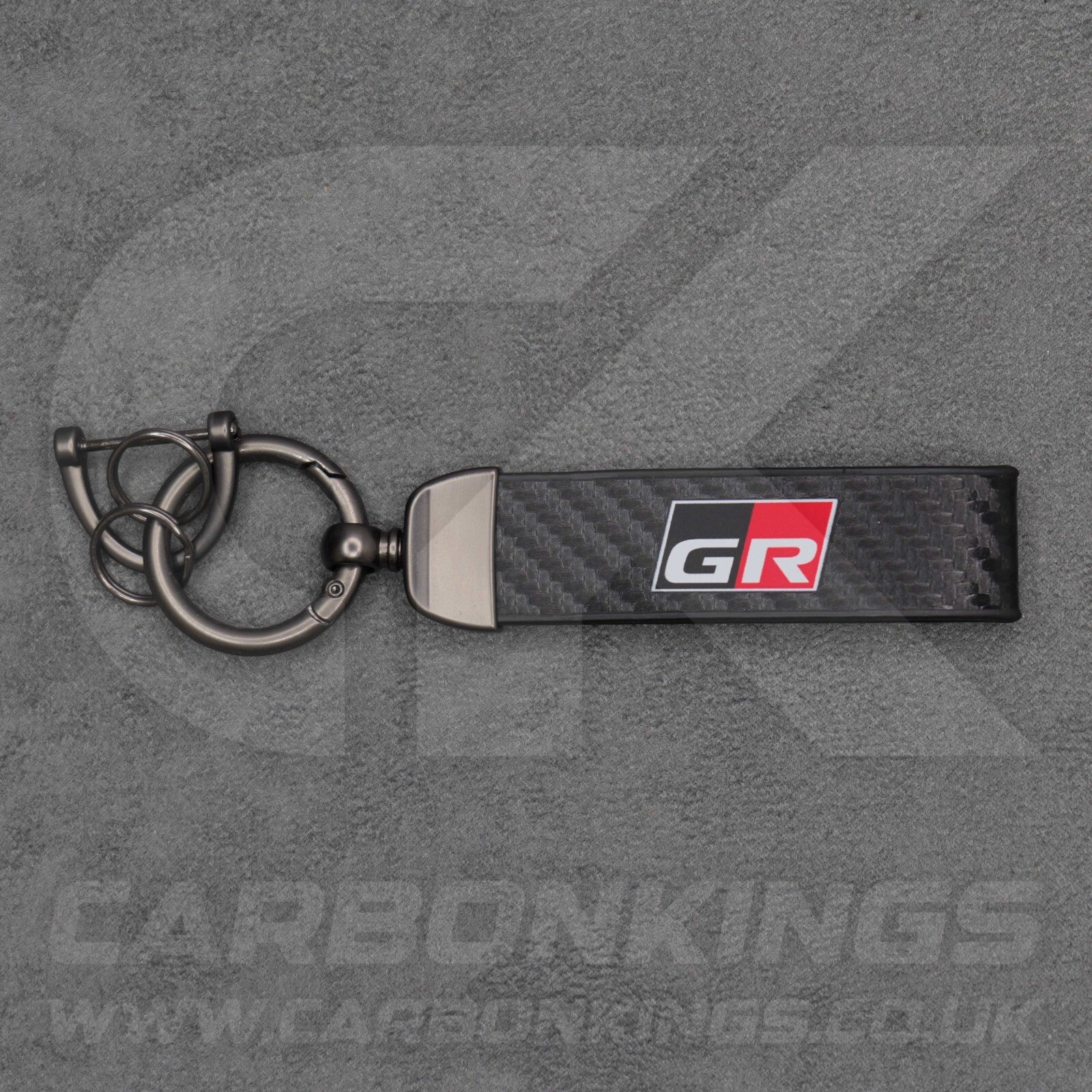 Toyota GR Gazoo Racing Carbon Fibre Style Key Ring Chain Yaris Supra GR86 GT86