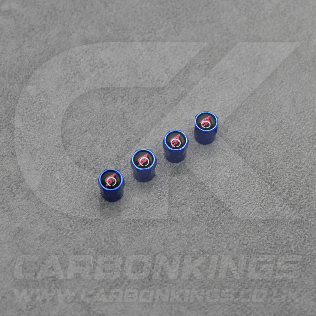 Ford ST Sport Blue Anodised Wheel Valve Dust Caps Set Fiesta Focus Edge Puma