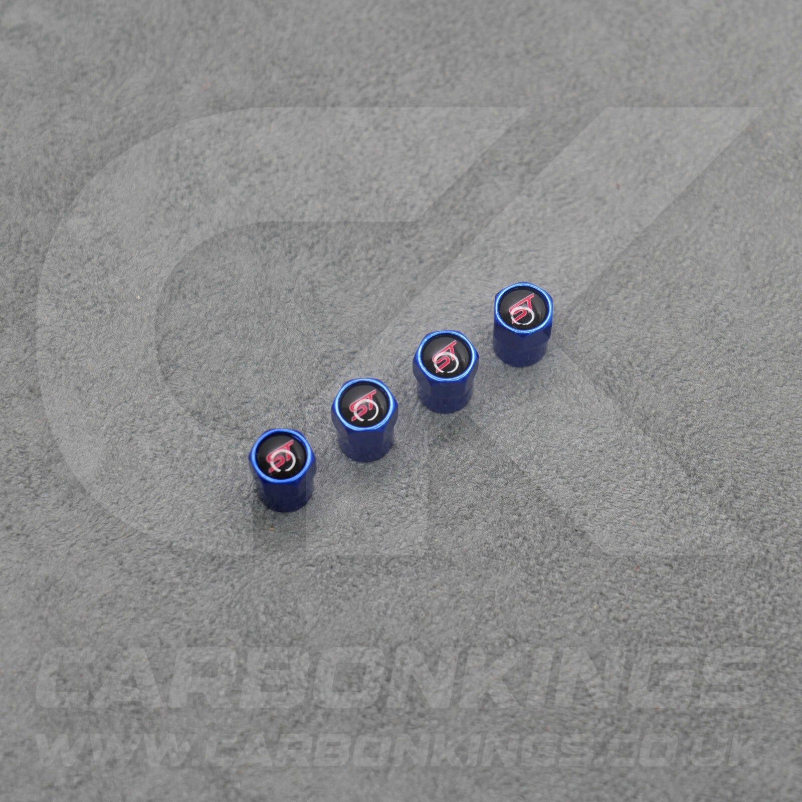 Ford ST Sport Blue Anodised Wheel Valve Dust Caps Set Fiesta Focus Edge Puma