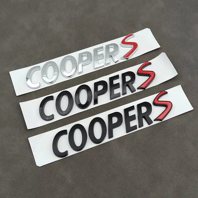 Mini Cooper S Silver Boot Badge Letters R53 R56 F56 R55 R52 R57 R58 R59 R60 F55