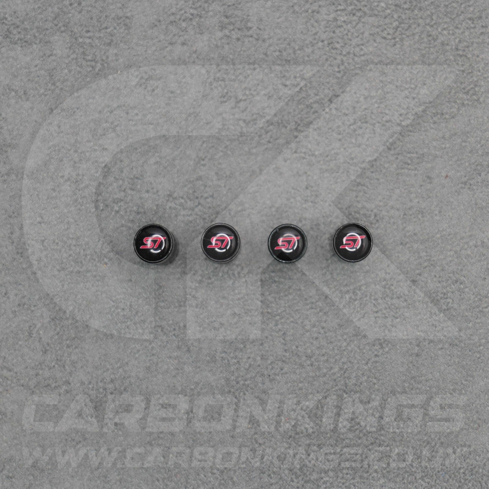 Ford ST Sport Black Anodised Wheel Valve Dust Caps Set Fiesta Focus Edge Puma