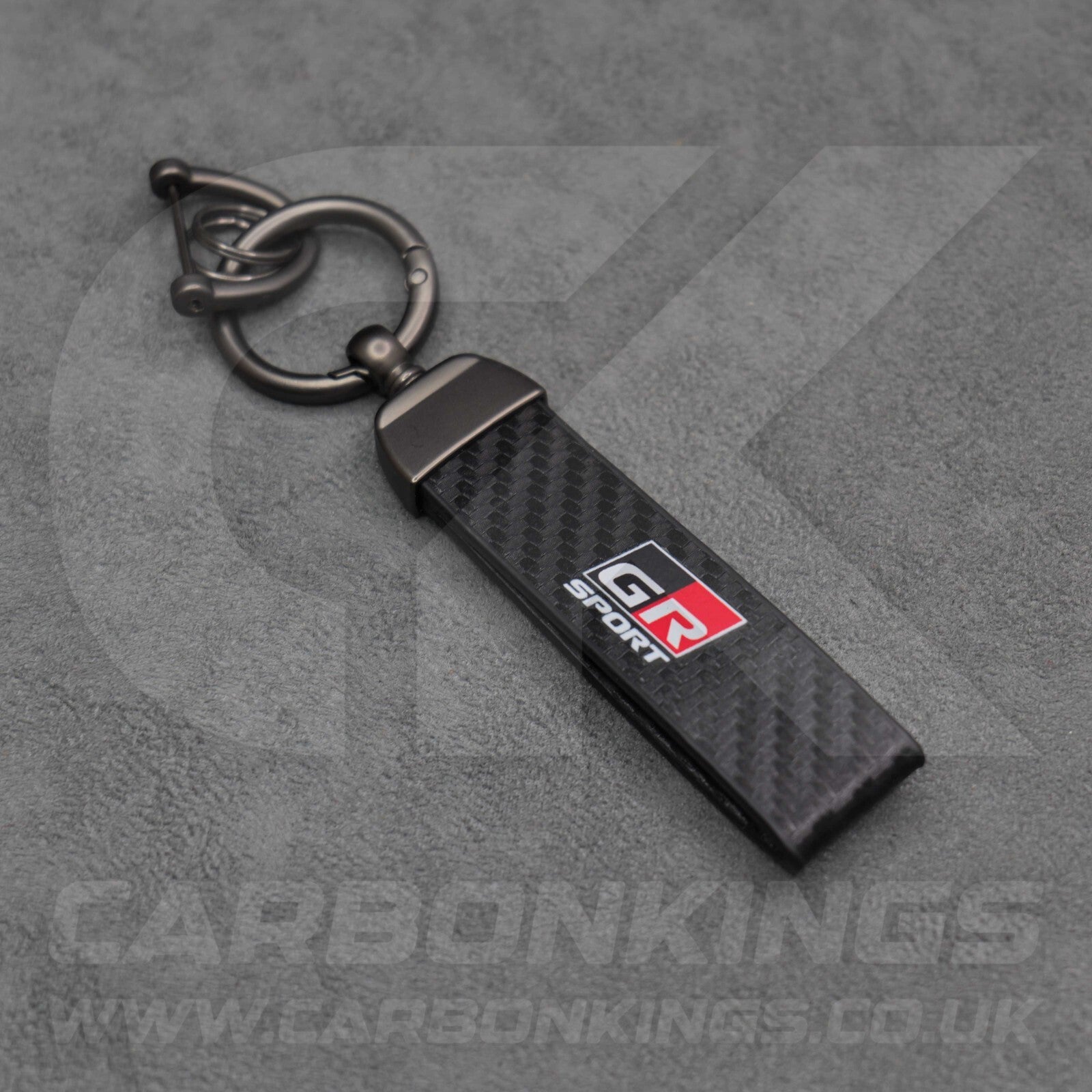 Toyota GR Gazoo Racing Carbon Fibre Style Key Ring Chain Yaris Supra GR86 GT86